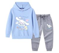 Ensemble Deux pièces pour Filles avec Sweat à Capuche et Pantalon Sweat à Capuche avec imprimé Cartoon Mignon Choix Tendance du Printemps,Bleu,110cm