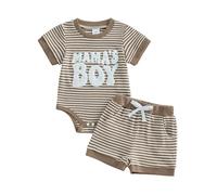 Ensemble Deux pièces pour garçon en Coton Doux et Respirant, Parfait pour Les Jeux Quotidiens et Les Sorties décontractées, Disponible en Plusieurs Tailles de 0 à 24 Mois (Beige, 3-6 Months)