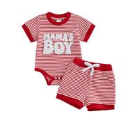 Ensemble Deux pièces pour garçon en Coton Doux et Respirant, Parfait pour Les Jeux Quotidiens et Les Sorties décontractées, Disponible en Plusieurs Tailles de 0 à 24 Mois (Red, 0-3 Months)