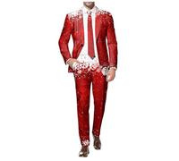 Ensemble Deux pièces pour Homme, imprimé de Noël, Costume et Pantalon, décontracté, Ample, Tendance, Confortable, pour Le Commerce extérieur et Les Costumes Homme 3 Pièces Hommes Costume Noir