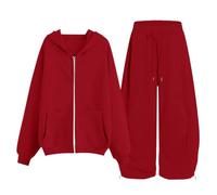Ensemble Deux Pièces Unisexe Sweat À Capuche Poche Kangourou Pantalon Large Jambe Tirant Bas Dix Couleurs Disponibles Tissu Molleton Doux Tenue Domicile Sortie Décontractée Automne Hiver