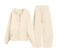 Ensemble Deux Pièces Unisexe Sweat À Capuche Poche Kangourou Pantalon Large Jambe Tirant Bas Dix Couleurs Disponibles Tissu Molleton Doux Tenue Domicile Sortie Décontractée Automne Hiver