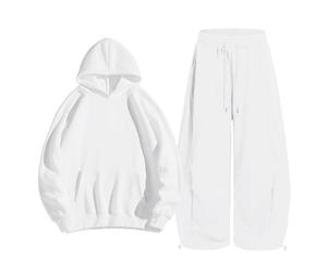 Ensemble Deux Pièces Unisexe Sweat À Capuche Poche Kangourou Pantalon Large Jambe Tirant Bas Dix Couleurs Disponibles Tissu Molleton Doux Tenue Domicile Sortie Décontractée Automne Hiver