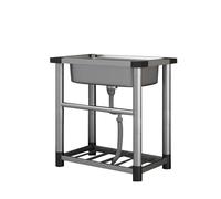 Ensemble d'évier de cuisine commercial à cuve unique - Autoportant 47 x 42 cm avec robinet pour petits sous-sols, camping-cars, restaurants et entreprises - et solution de lavage efficace