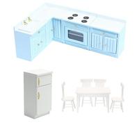 Ensemble d'évier de cuisine en bois à l'échelle 1/12 pour maisons de poupées, assemblage réaliste pour configuration de jeu de simulation, évier de cuisine miniature avec comptoir pour jeu de