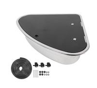 Ensemble d'évier pour camping-car, évier triangulaire en acier inoxydable 304 avec couvercle en verre trempé, sortie d'égout de 40 mm pour bateau, caravane, camping-car, cuisine,