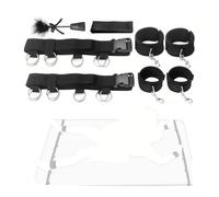 Ensemble d'exercice multifonctionnel pour yoga en intérieur en nylon noir 3 pièces avec sangles pour les poignets et les chevilles pour aider à maintenir une bonne posture