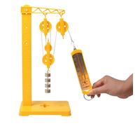 Ensemble d'expériences scientifiques avec leviers de poulie, dynamomètre et accessoires, principes de mécanique en classe, accessoires pédagogiques, apprentissage des étudiants