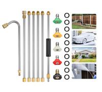 Ensemble d'extension de baguette de nettoyeur haute pression, lance de rechange, 2,6 m, connexion rapide de 6,35 mm, tige d'outils de nettoyage de gouttière de 4 000 psi, lance de nettoyage de toit