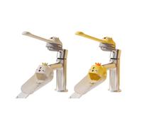 Ensemble d'extension de poignée de robinet pour enfants, extension de robinet pour enfants, rallonge de poignée d'évier, rallonge de bec d'évier pour robinet de salle de bain et cuisine (jaune et