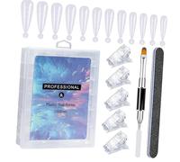 Ensemble d'extension d'ongles tendance pour débutants - Faux pointes transparentes - Lime acrylique - Pinceau de manucure - Kit d'extension d'ongles