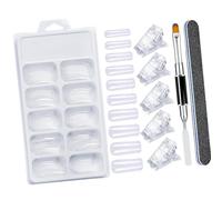 Ensemble d'extension d'ongles tendance pour débutants - Faux pointes transparentes - Lime acrylique - Pinceau de manucure - Kit d'extension d'ongles