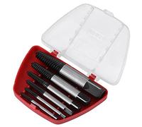 Ensemble d'extracteur de boulons lourds 6PCS - Kit de déménagement à vis HSS pour les boulons et écrous en déshabillage, cassé et dépouillé - Comprend une clé à eau et un boîtier