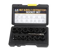 Ensemble d'extracteurs de boulons d'écrou 14 pièces, kit d'extraction de boulons d'écrou endommagés en acier allié pour fixations rouillées comprenant 13 extracteurs de 6,35 mm à