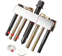 Ensemble d'extracteurs de poulie de vilebrequin en fer robuste pour extraction de roue d'inertie - Kit d'outils de réparation automobile rouge (A)