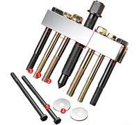 Ensemble d'extracteurs de poulie de vilebrequin en fer robuste pour extraction de roue d'inertie - Kit d'outils de réparation automobile rouge (B)