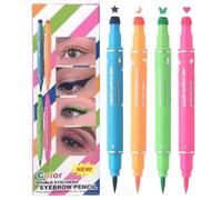 Ensemble d'eye-liner Stamp - Kit de crayons de maquillage pour les yeux à double extrémité, collection de doublures multicolores résistantes aux taches, applicateur de tampon Quick Wing | Outil