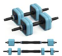 Ensemble d'haltères 10 kg/20 kg, haltères réglables 3 en 1, barre, pompes, disques de poids, haltères avec tubes en acier de connexion, musculation, maison, salle de sport [Ensemble d'haltères multifo