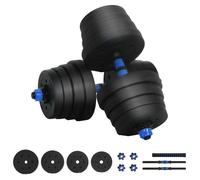 Ensemble d'haltères 2-en-1 - vidaXL - Noir et Bleu - 121x19,5x19,5 cm - 30 kg - Design moderne - Prise antidérapante