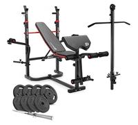 Ensemble d'haltères 39 kg Hop-Sport, Banc de Musculation, Poulie haute HS-1065, Set Disques de Poids en fonte et Barres d'haltères