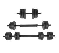 Ensemble d'haltères avec barre réglable 2-en-1 20kg fitness training - OHMG - Tout Noir