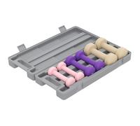 Ensemble d'haltères courtes - HOMCOM - total 6 kg - avec mallette - 6 haltères 0,5kg, 1kg, 1,5kg - acier et PU - rose, violet, café