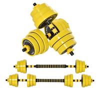 Ensemble D'haltères Courtes Ou Longues 20 Kg - Barre D'extension Incluse - Musculation Réglable - Entraînement Musculaire & Haltérophilie