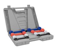 Ensemble D'haltères Courtes Total 10 Kg - Collaboration Aosom.Fr X Ffhandball - Paires De 0,5/1/1,5/2 Kg Avec Malette - Métal Pu Multicolore