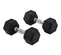 Ensemble d'haltères courtes total 16 Kg - entraînement musculaire & haltérophilie - acier caoutchouc noir Noir G