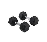 HomCom Ensemble d'haltères courtes 20 kg – acier caoutchouc noir – entraînement musculaire