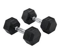HomCom Ensemble d'haltères courtes 20 kg – acier caoutchouc noir – entraînement musculaire