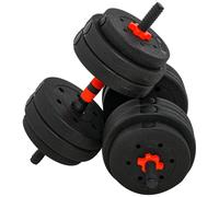 HOMCOM - Ensemble d'haltères courtes - HDPE - 50x21x21cm - Noir