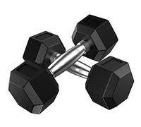 ensemble d'haltères, Ensemble d'haltères, ensemble de poids, haltères hexagonales en fer massif, avec gaine caoutchouc et poignées métal, for le sport à domicile fitness(20kg(10kg*2))