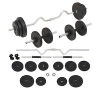 vidaXL Haltères et Barres d'Haltères 30 kg Poids Disques Fitness Musculation 91401