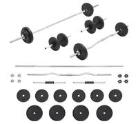 Ensemble d'haltères et de barres 30 kg poids libre ensemble d'haltères vidaXL