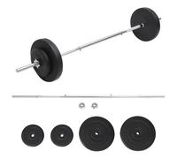Ensemble d'haltères et de barres avec plaques 60 kg haltères vidaXL