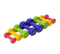 HOMCOM Ensemble d'haltères hexagonaux total 20 kg, lot de 8 haltères courts de gym 1 kg - 4 kg avec revêtement en polyuréthane pour la maison, la gym, en acier, multicolore