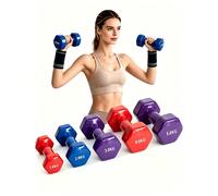 Ensemble d'haltères hexagonaux revêtus de vinyle, poids de main en fer unicolore brillant anti-rouille avec marquage KG clair, équipement d'entraînement de force pour tout le corps pour la maison, le 