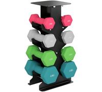 Ensemble d'haltères hexagonaux SPORTNOW avec support, haltères antidérapants pour la musculation à domicile, 2 x 1 kg, 2 x 2 kg, 2 x 3 kg, 2 x 4 kg