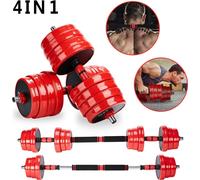 Ensemble d'haltères Mucola 4in1 haltères longs haltères courts disques d'haltères réglables poids haltères de musculation Dumbbell barre d'haltères longs - 30 KG