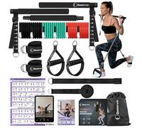 Ensemble d'haltères Pilates Portables, Ensemble de Bandes de résistance avec poignées. Salle de Sport multifonctionnelle à Domicile - livrée avec des Affiches et des vidéos de Fitness