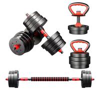 Ensemble d'haltères réglables 4 en 1 pour homme et femme - Ensemble de poids à la main pour la maison, la salle de sport, l'entraînement, la force (30 kg, noir)