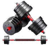Ensemble d'haltères réglables de 20 kg, ensemble de poids libre avec connecteur, ensemble d'haltères 4 en 1 utilisés comme haltères, kettlebells, support push-up, exercices de fitness pour la salle de