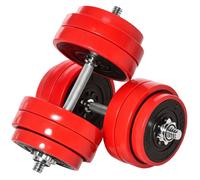 Ensemble d'haltères total 30 kg - 2 en 1 haltères courte-longue avec barre d'extension - entraînement musculaire & haltérophilie