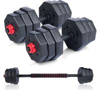 Ensemble d'haltères Umbro 19 pièces - Haltères courts et haltères longs - Haltères réglables pour exercices divers - Poids de 1.25 KG, 1.5KG et 2KG - Plastique - Noir/Rouge