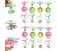Ensemble d'hélices gyroscopiques 9 pièces, Joue gyroscopique, avec Lanceur Joue hélice Volante colorée Jouet Frisbee interactif adapté aux Cadeaux d'anniversaire des Enfants (1)