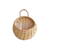 Ensemble d'herbes de cuisine, tissées au mur, à suspendre, panier à fleurs, panier à fleurs, panier de fleurs, panier de terrasse, pelouse et jardin, indicateur de niveau d'eau (beige, taille unique)