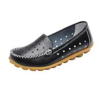 Ensemble d'Hiver en Cuir à la Mode Chaussures Simple Respirant Creux Mocassins Chaussures Casual Bottes Cuir Marron, Noir , 40 EU