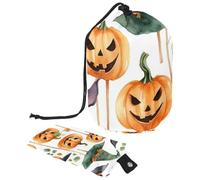 Ensemble d'icônes d'Halloween pour peinture à l'aquarelle 3_45 Trousse à cosmétiques avec cordon de serrage Organiseur multifonction pour maquillage et articles de toilette, Multicolore 20.,