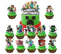 Ensemble d'insertions de gâteau de décoration d'anniversaire du jeu Minecraft Pixel Battle Fête de mon monde. Ajoutez au panier et l'expédition prioritaire sera fournie. Insérer la carte 2,Insérer la